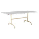 Schaffner Säntis Table repas rabattable 180x90cm – Blanc 90 / Marron Pastel 83