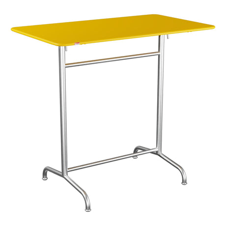 Schaffner Rigi Table haute rabattable 120x70cm h:110cm – Jaune 11 / Galvanisé à chaud 02