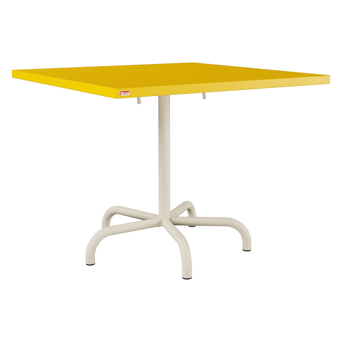Schaffner Säntis Table repas rabattable 90x90cm – Jaune 11 / Sable Pastel 15