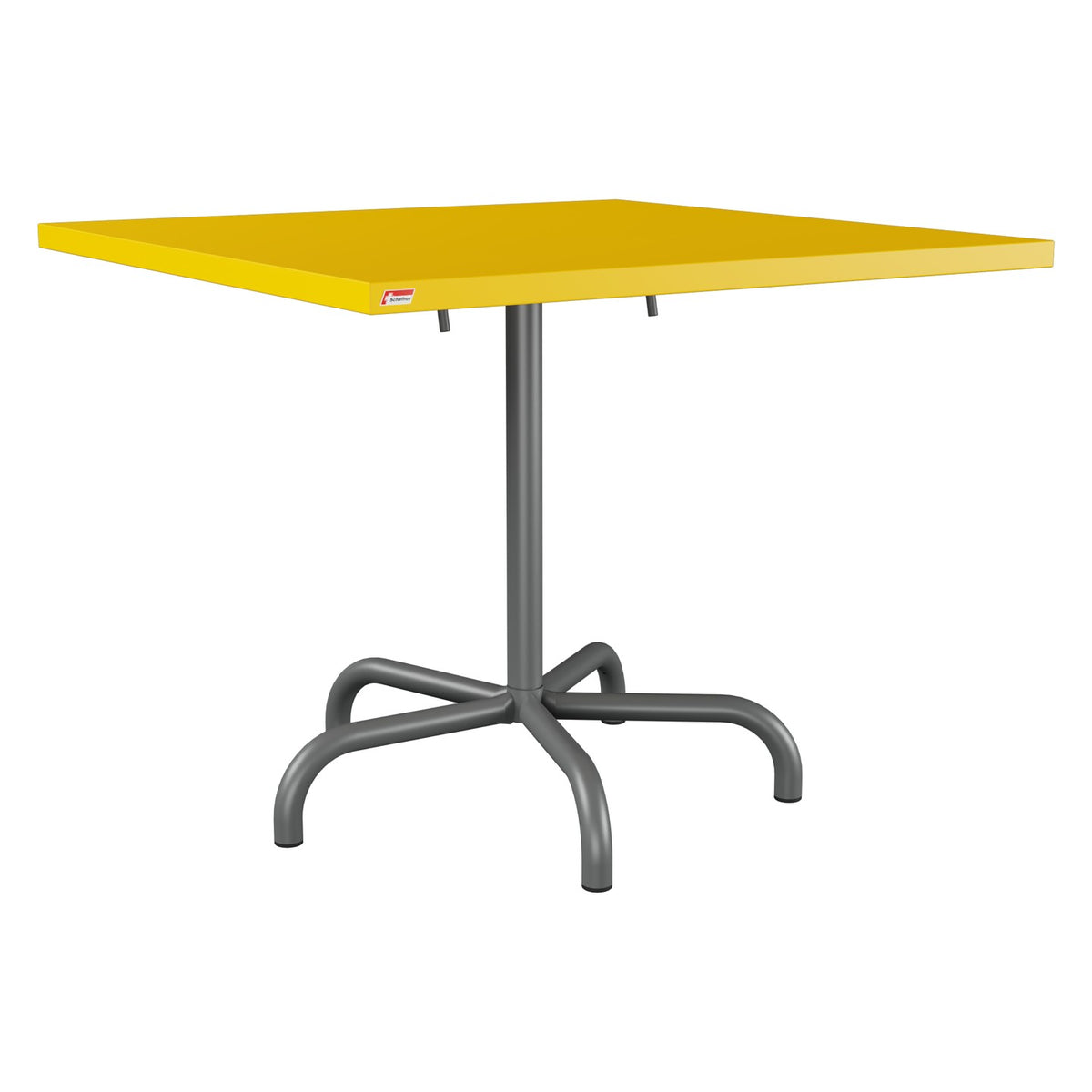 Schaffner Säntis Table repas rabattable 90x90cm – Jaune 11 / Graphite 73