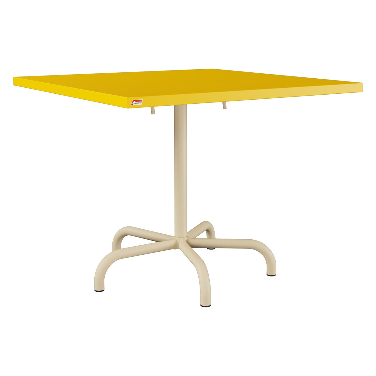 Schaffner Säntis Table repas rabattable 90x90cm – Jaune 11 / Marron Pastel 83