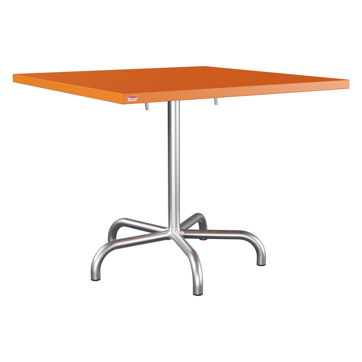Schaffner Säntis Table repas rabattable 90x90cm – Orange 13 / Galvanisé à chaud 02