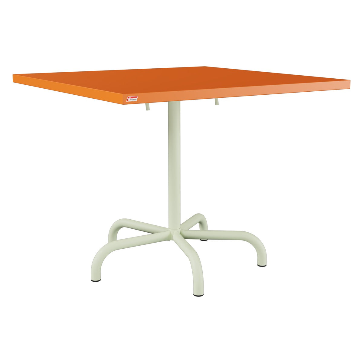 Schaffner Säntis Table repas rabattable 90x90cm – Orange 13 / Vert Pastel 64