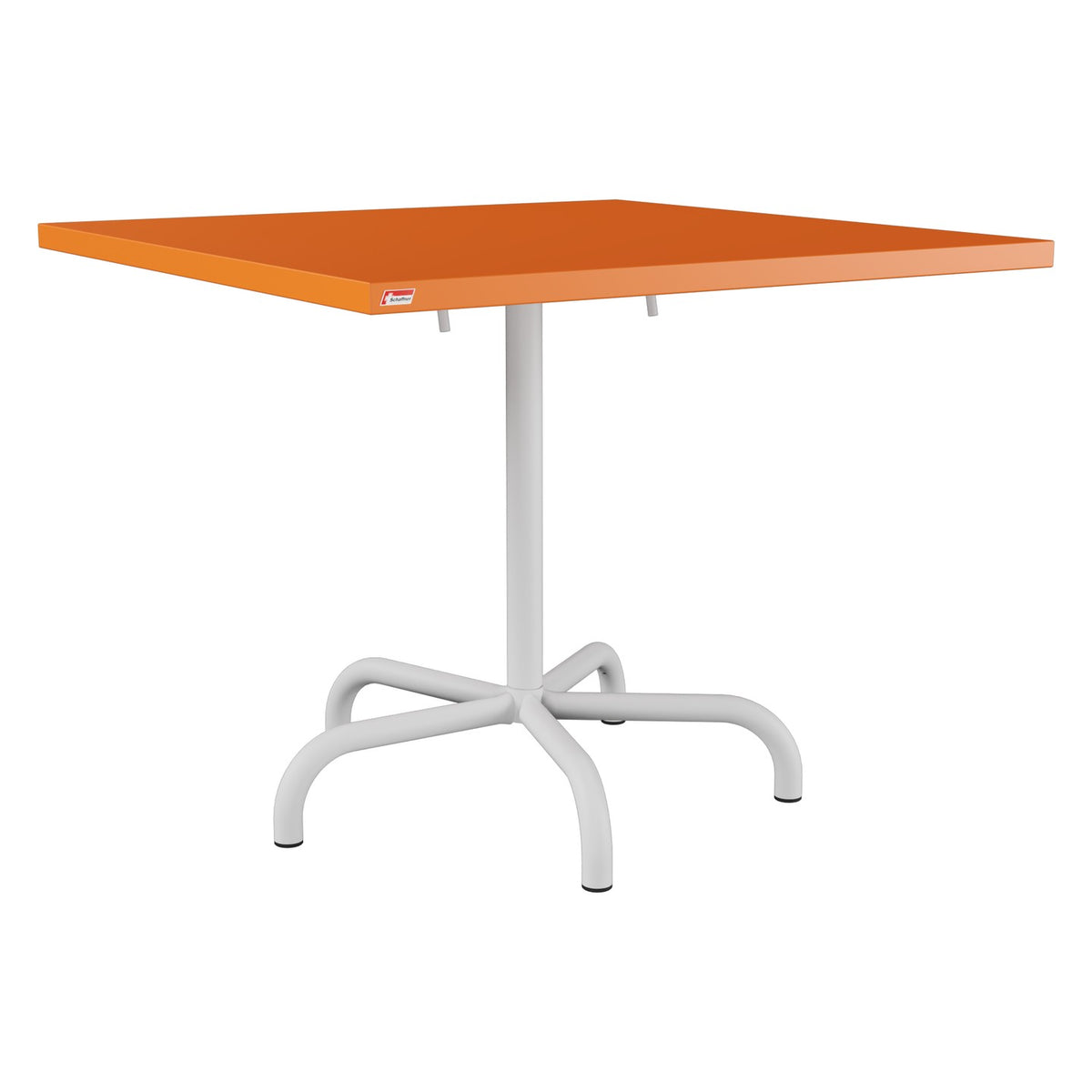 Schaffner Säntis Table repas rabattable 90x90cm – Orange 13 / Gris Argent 78