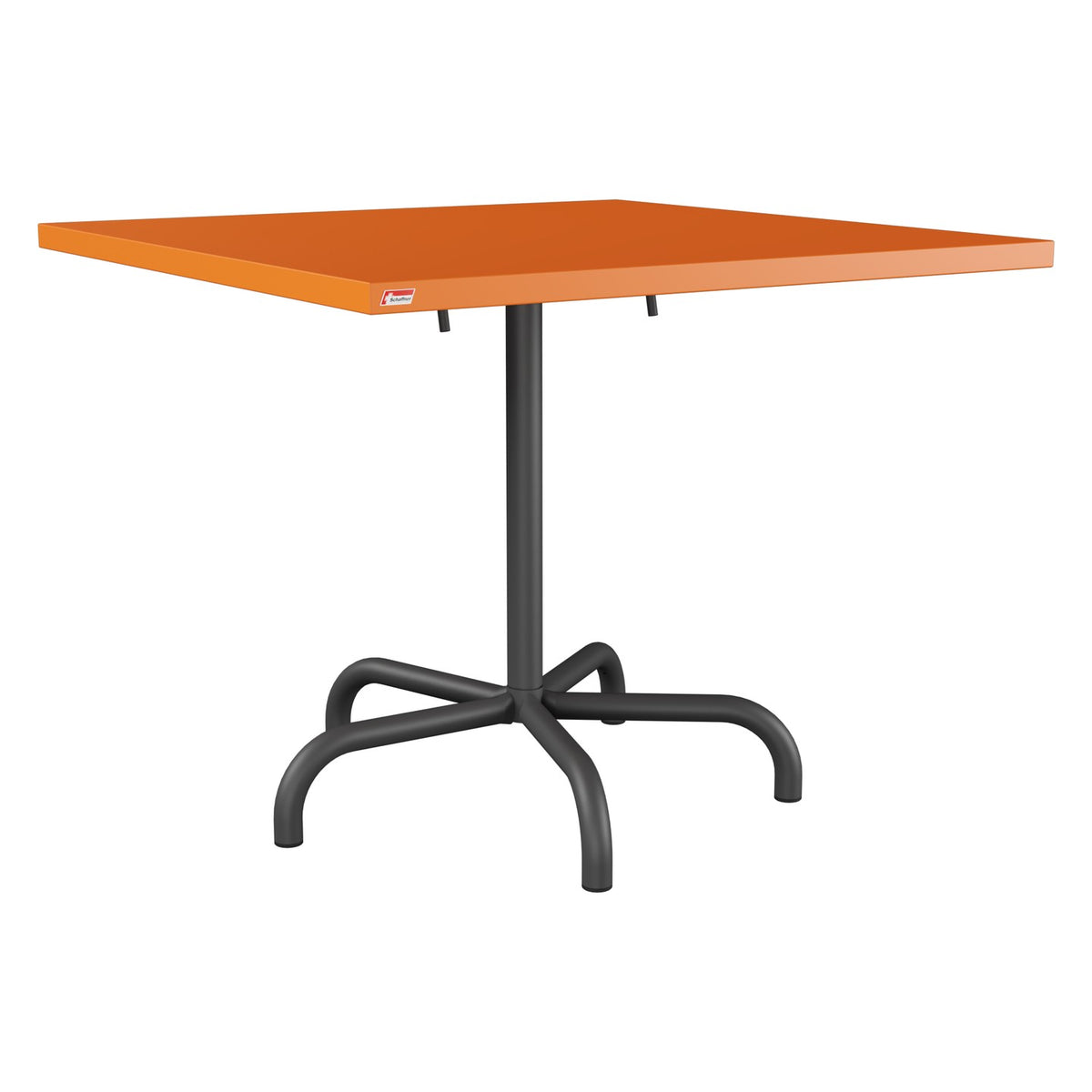 Schaffner Säntis Table repas rabattable 90x90cm – Orange 13 / Noir 91