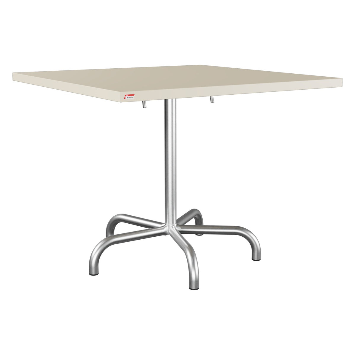Schaffner Säntis Table repas rabattable 90x90cm – Sable Pastel 15 / Galvanisé à chaud 02
