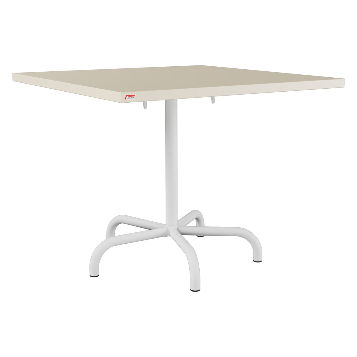Schaffner Säntis Table repas rabattable 90x90cm – Sable Pastel 15 / Blanc 90