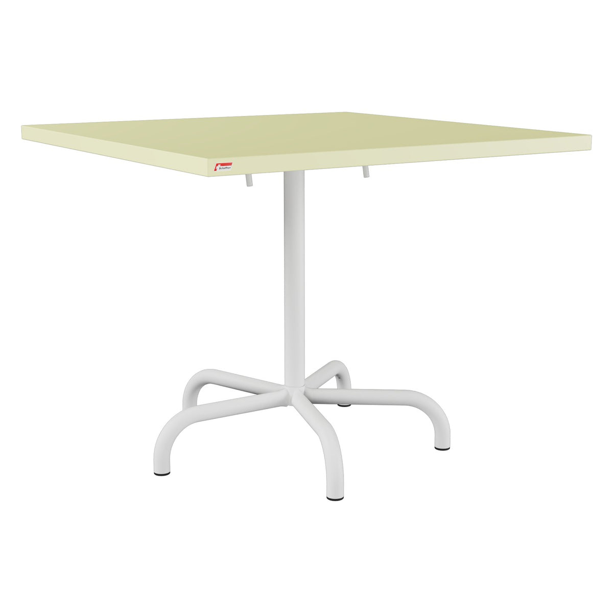 Schaffner Säntis Table repas rabattable 90x90cm – Jaune Buis 18 / Blanc 90