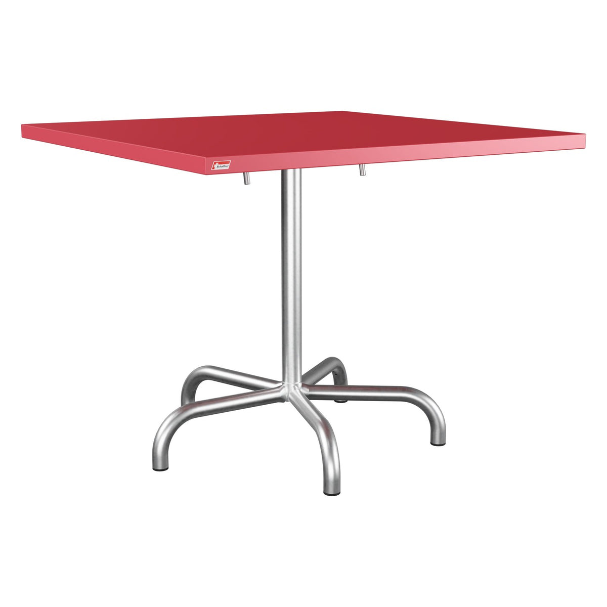 Schaffner Säntis Table repas rabattable 90x90cm – Rouge Érable 33 / Galvanisé à chaud 02