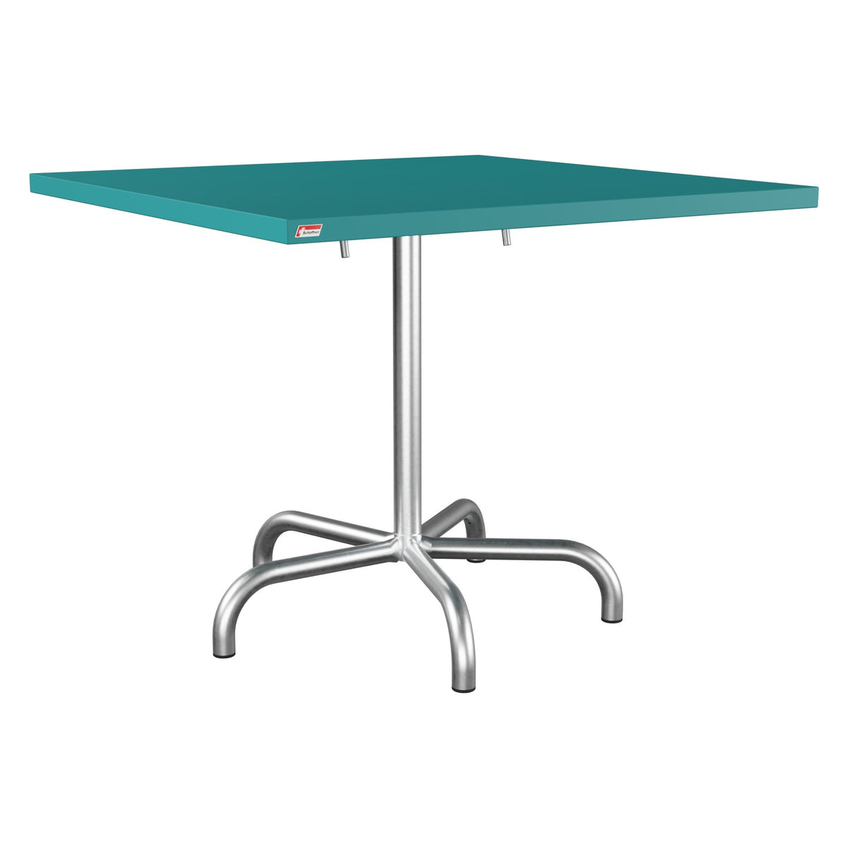 Schaffner Säntis Table repas rabattable 90x90cm – Bleu Kali 56 / Galvanisé à chaud 02