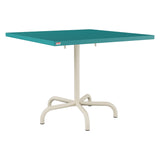 Schaffner Säntis Table repas rabattable 90x90cm – Bleu Kali 56 / Sable Pastel 15