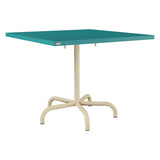 Schaffner Säntis Table repas rabattable 90x90cm – Bleu Kali 56 / Marron Pastel 83