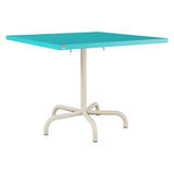 Schaffner Säntis Table repas rabattable 90x90cm – Turquoise 58 / Sable Pastel 15