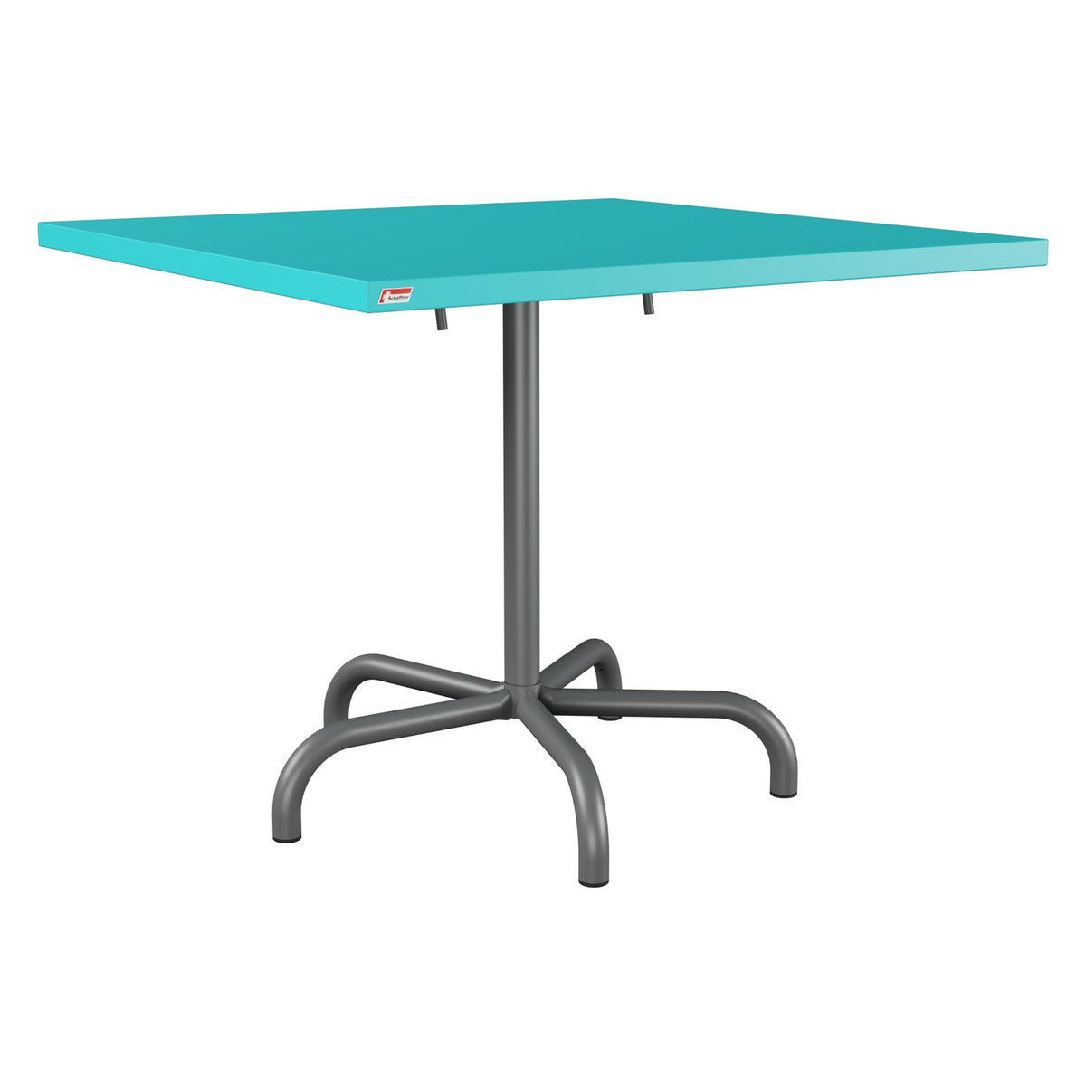 Schaffner Säntis Table repas rabattable 90x90cm – Turquoise 58 / Graphite 73