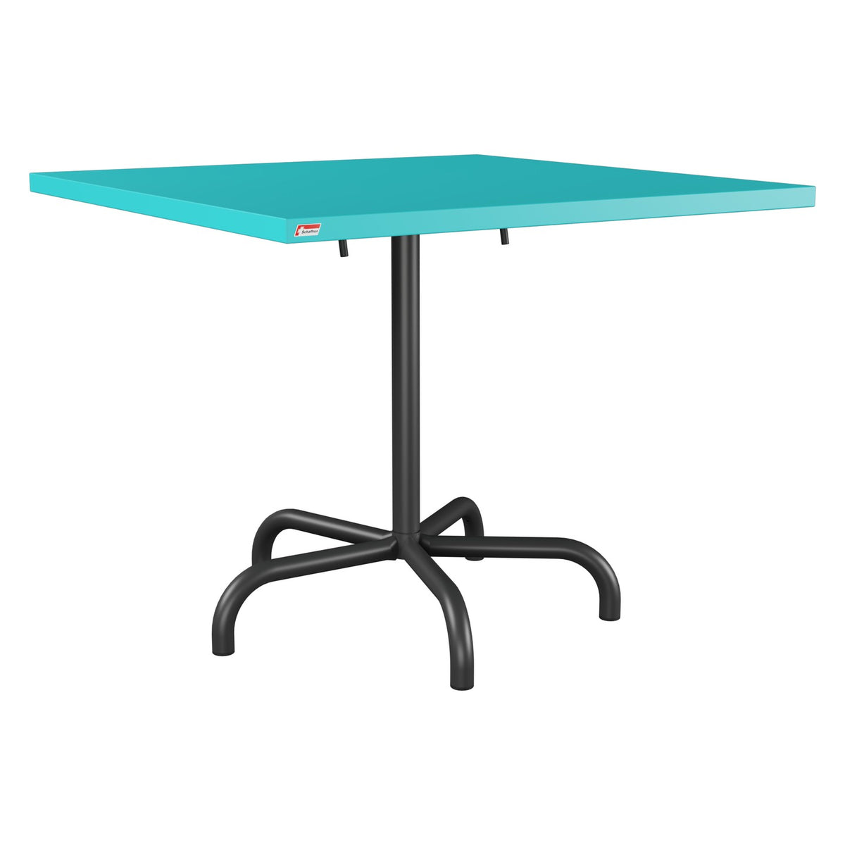 Schaffner Säntis Table repas rabattable 90x90cm – Turquoise 58 / Anthracite 77