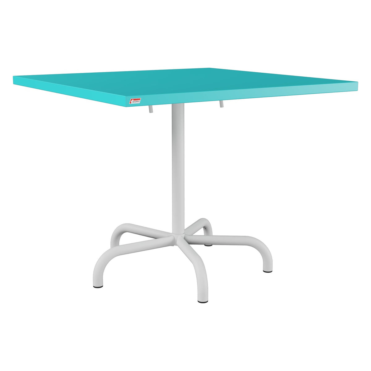 Schaffner Säntis Table repas rabattable 90x90cm – Turquoise 58 / Gris Argent 78