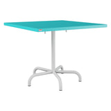 Schaffner Säntis Table repas rabattable 90x90cm – Turquoise 58 / Gris Argent 78
