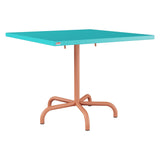 Schaffner Säntis Table repas rabattable 90x90cm – Turquoise 58 / Terracotta 84