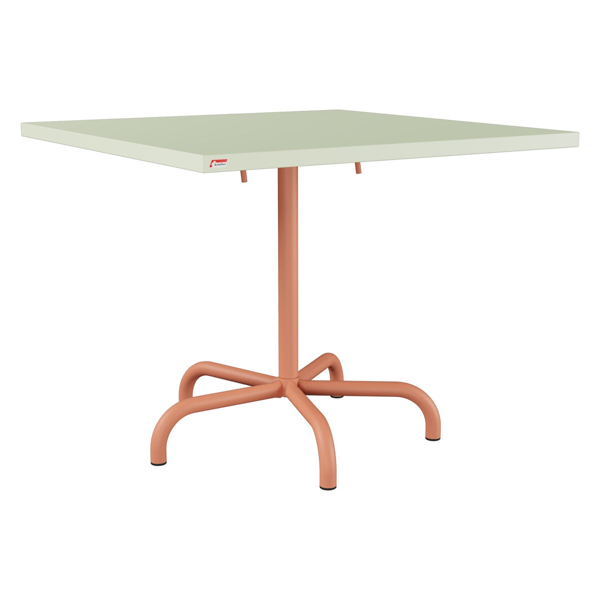 Schaffner Säntis Table repas rabattable 90x90cm – Vert Pastel 64 / Terracotta 84