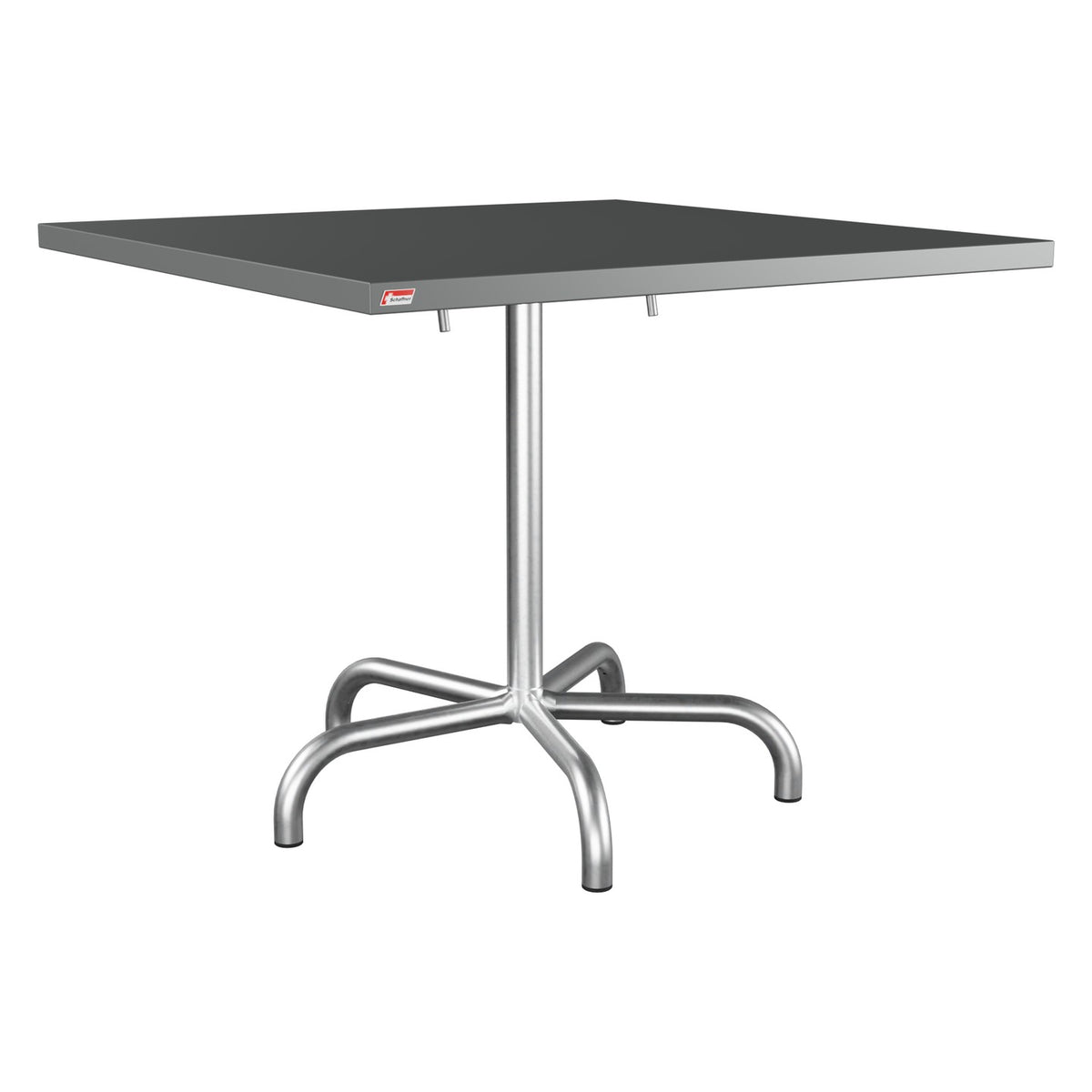 Schaffner Säntis Table repas rabattable 90x90cm – Graphite 73 / Galvanisé à chaud 02