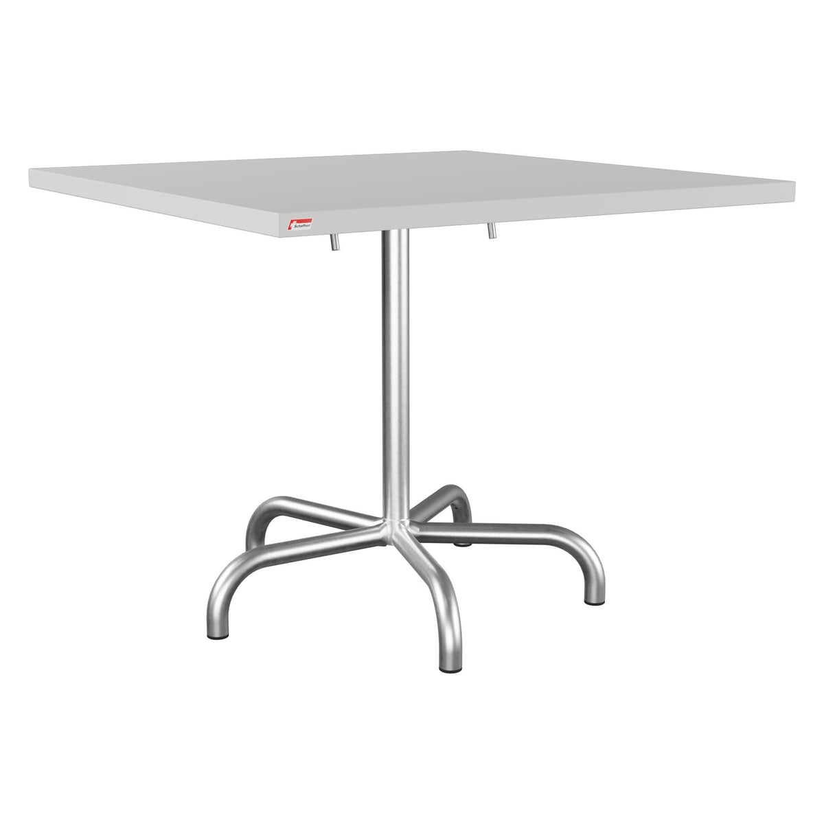 Schaffner Säntis Table repas rabattable 90x90cm – Gris Argent 78 / Galvanisé à chaud 02
