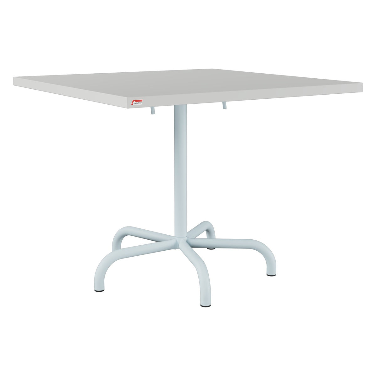Schaffner Säntis Table repas rabattable 90x90cm – Gris Argent 78 / Bleu Pastel 51