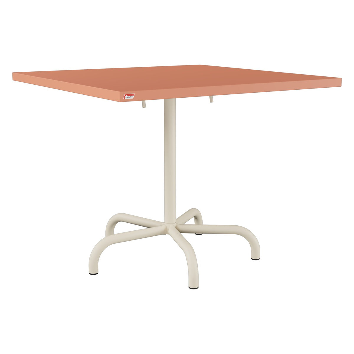 Schaffner Säntis Table repas rabattable 90x90cm – Terracotta 84 / Sable Pastel 15