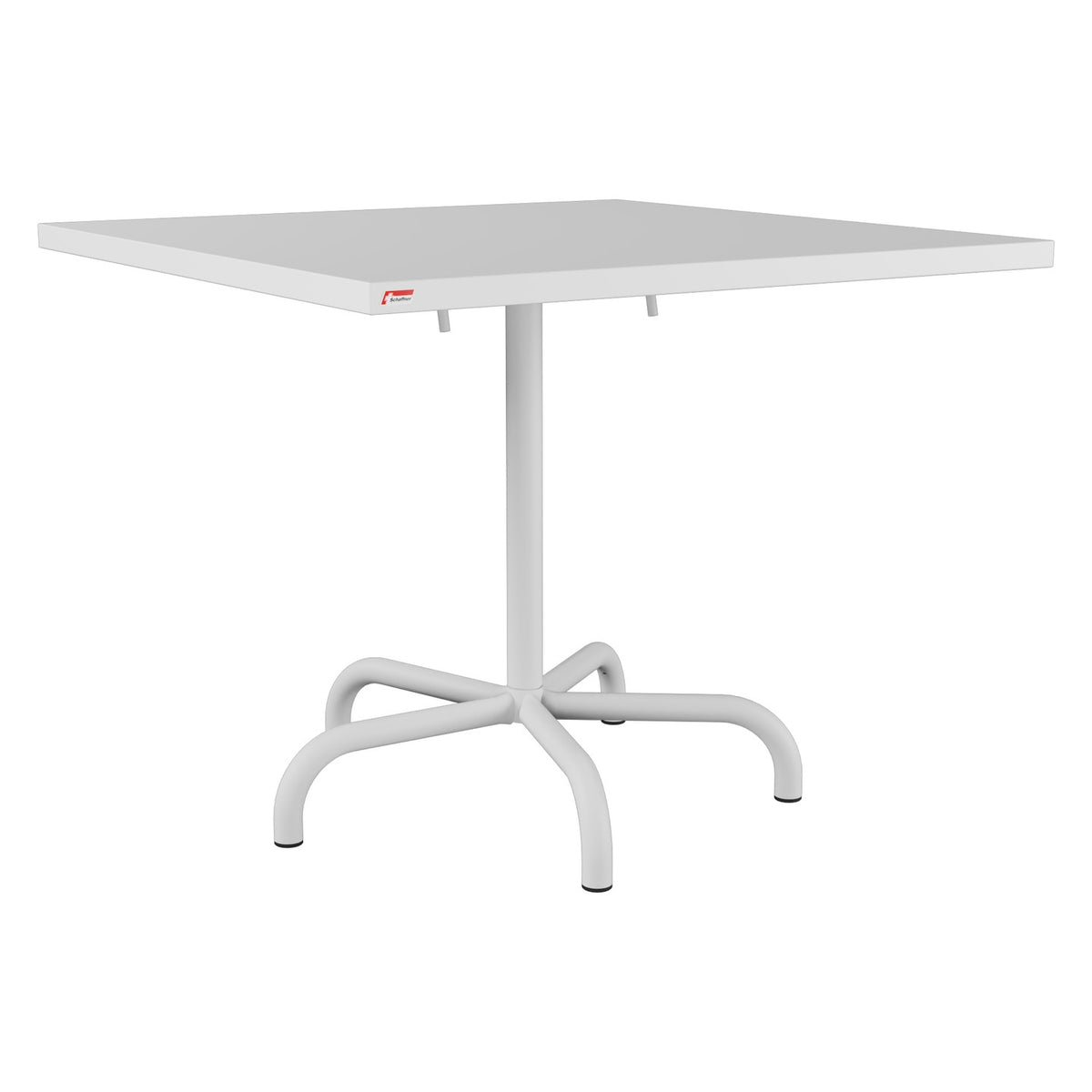 Schaffner Säntis Table repas rabattable 90x90cm – Blanc 90 / Gris Argent 78