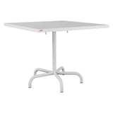 Schaffner Säntis Table repas rabattable 90x90cm – Blanc 90 / Gris Argent 78