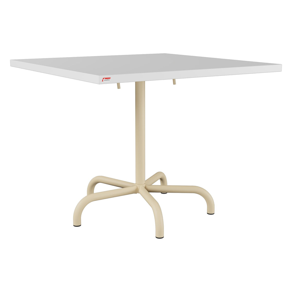Schaffner Säntis Table repas rabattable 90x90cm – Blanc 90 / Marron Pastel 83