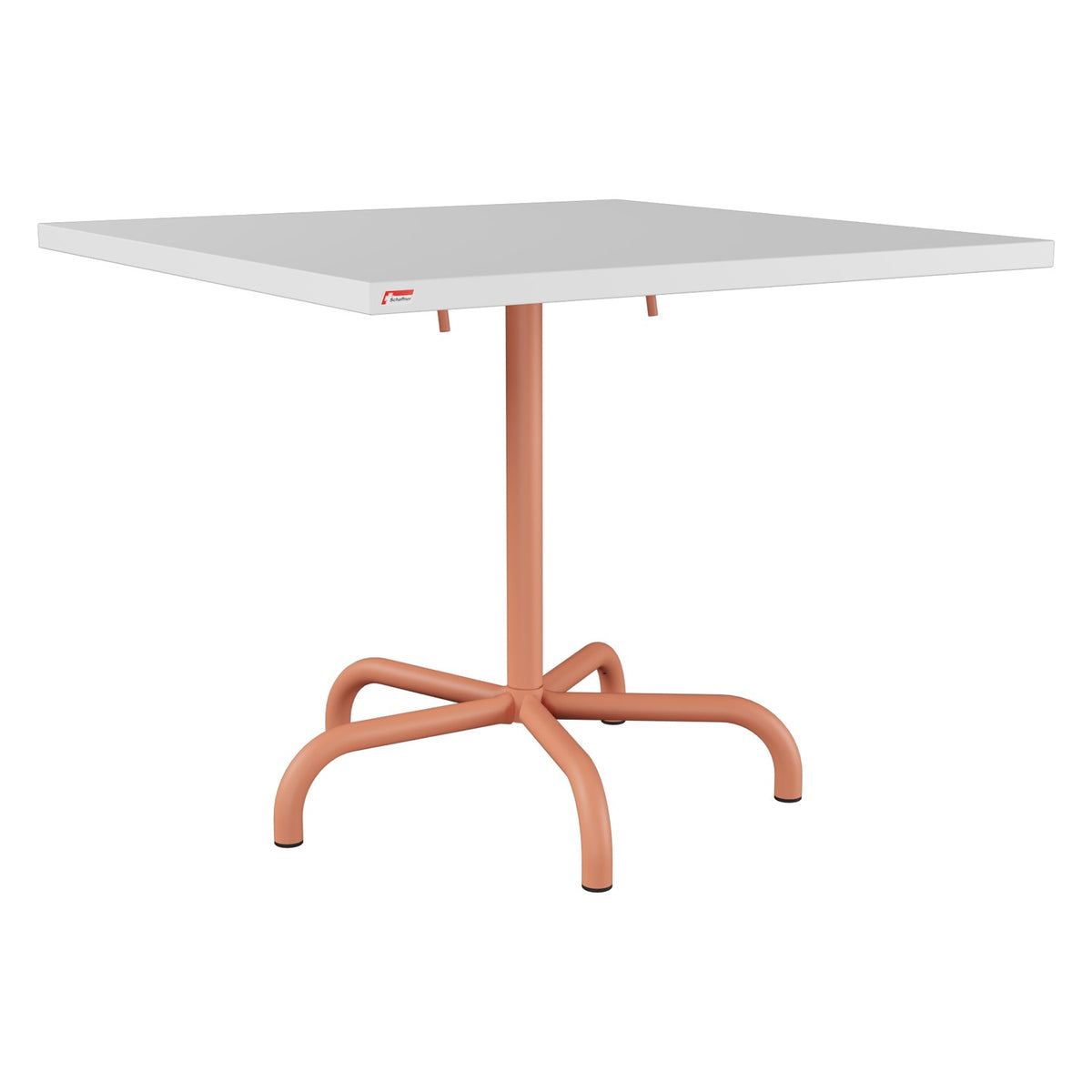 Schaffner Säntis Table repas rabattable 90x90cm – Blanc 90 / Terracotta 84