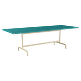 Schaffner Säntis Table repas rabattable 240x90cm – Bleu Kali 56 / Marron Pastel 83