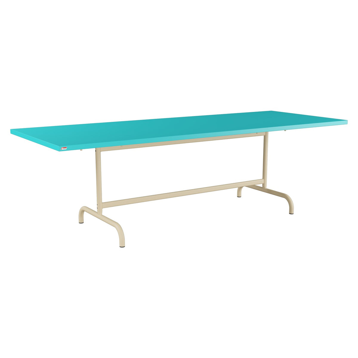 Schaffner Säntis Table repas rabattable 240x90cm – Turquoise 58 / Marron Pastel 83