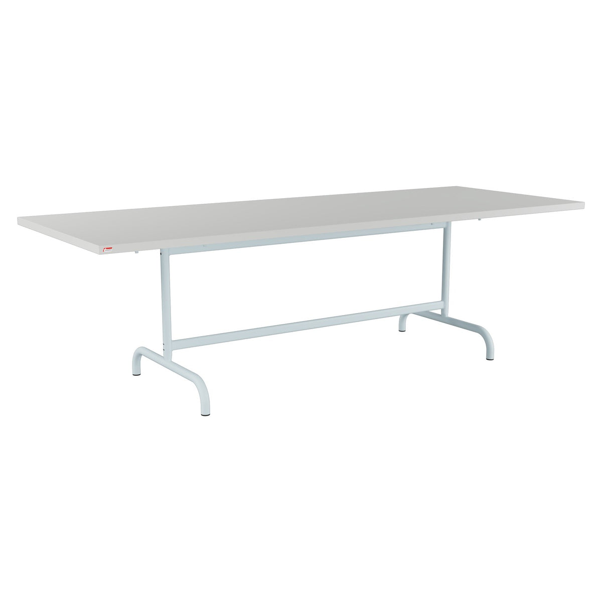 Schaffner Säntis Table repas rabattable 240x90cm – Gris Argent 78 / Bleu Pastel 51