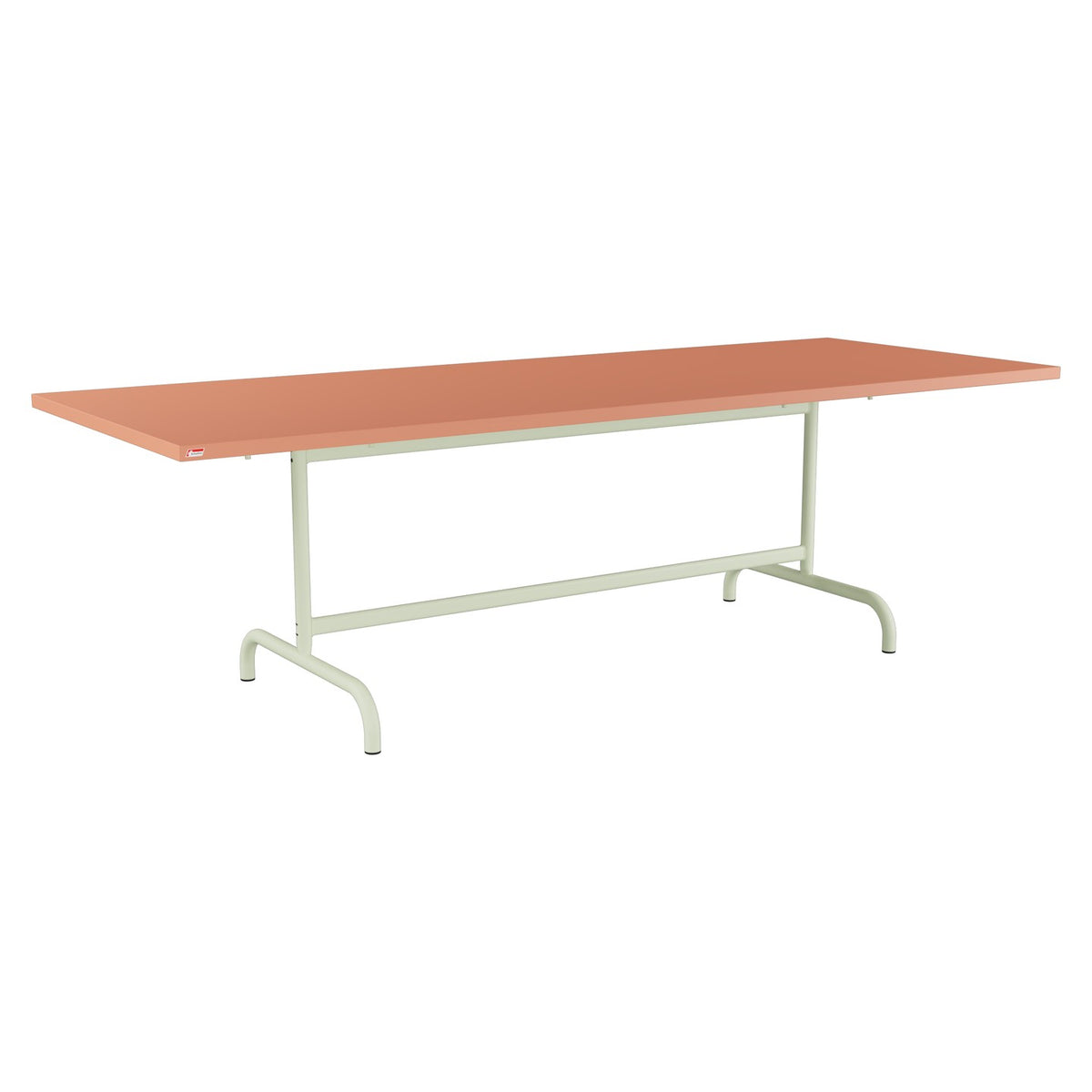 Schaffner Säntis Table repas rabattable 240x90cm – Terracotta 84 / Vert Pastel 64