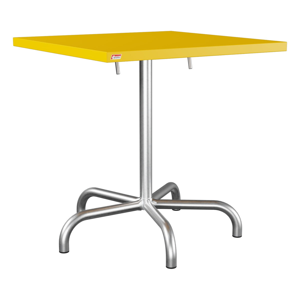 Schaffner Säntis Table repas rabattable 70x70cm – Jaune 11 / Galvanisé à chaud 02