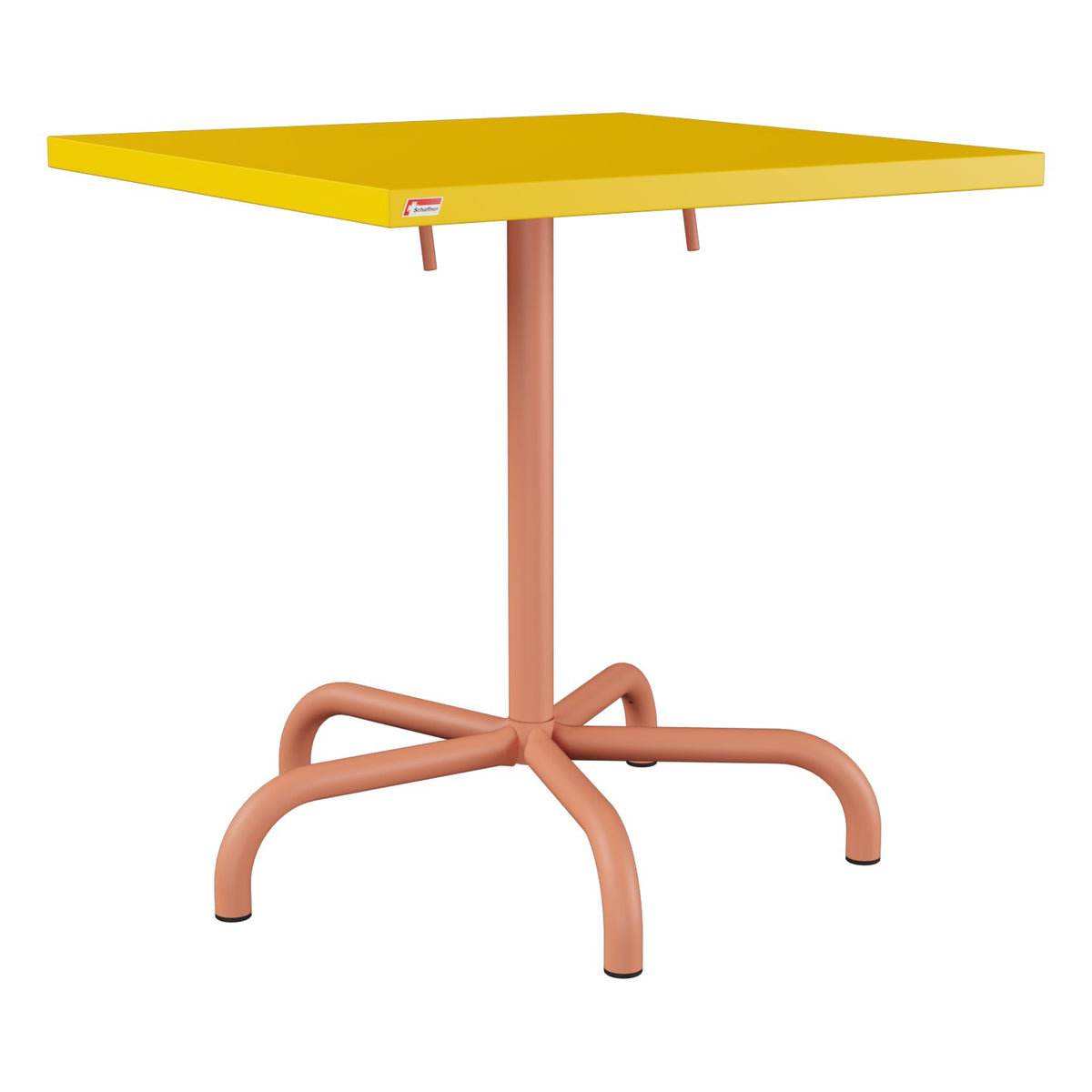 Schaffner Säntis Table repas rabattable 70x70cm – Jaune 11 / Terracotta 84