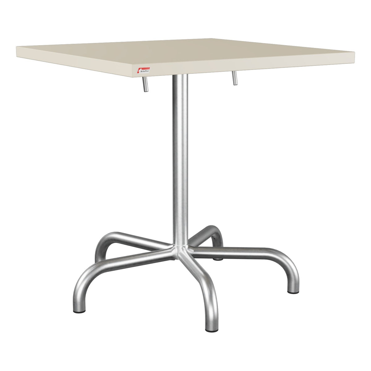 Schaffner Säntis Table repas rabattable 70x70cm – Sable Pastel 15 / Galvanisé à chaud 02