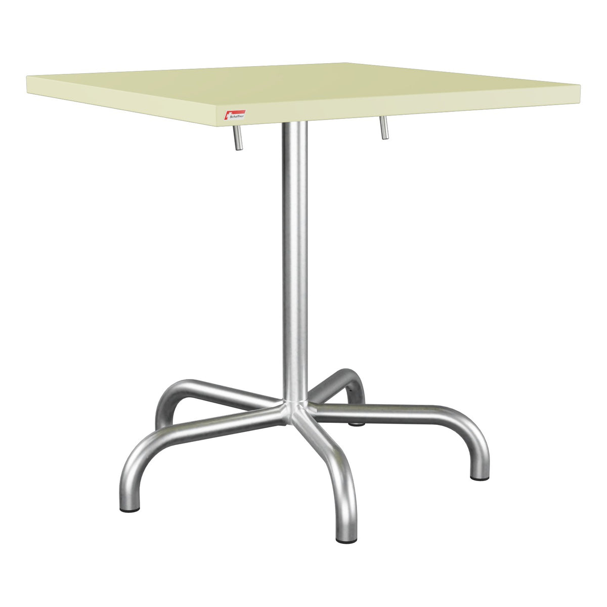 Schaffner Säntis Table repas rabattable 70x70cm – Jaune Buis 18 / Galvanisé à chaud 02