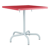 Schaffner Säntis Table repas rabattable 70x70cm – Rouge Érable 33 / Bleu Pastel 51