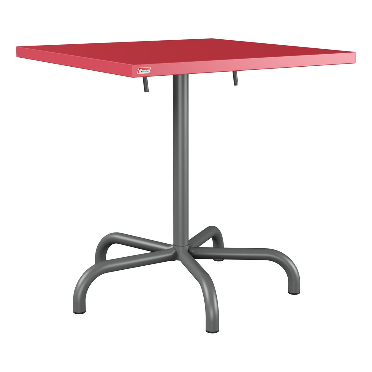 Schaffner Säntis Table repas rabattable 70x70cm – Rouge Érable 33 / Graphite 73