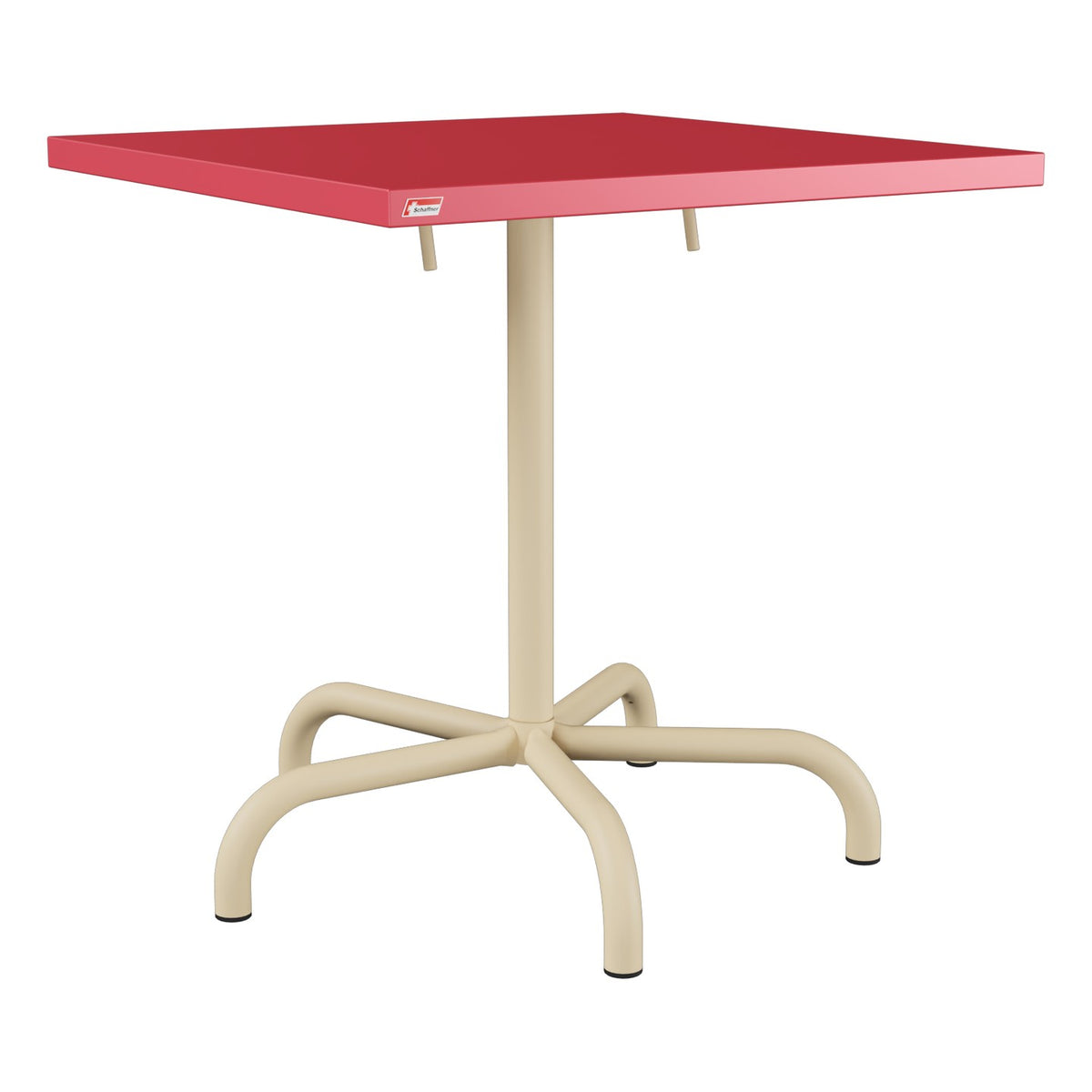 Schaffner Säntis Table repas rabattable 70x70cm – Rouge Érable 33 / Marron Pastel 83
