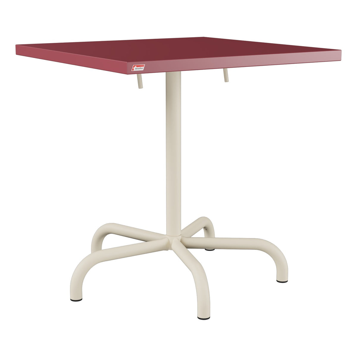 Schaffner Säntis Table repas rabattable 70x70cm – Bordeaux 38 / Sable Pastel 15