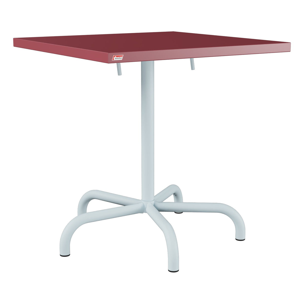 Schaffner Säntis Table repas rabattable 70x70cm – Bordeaux 38 / Bleu Pastel 51