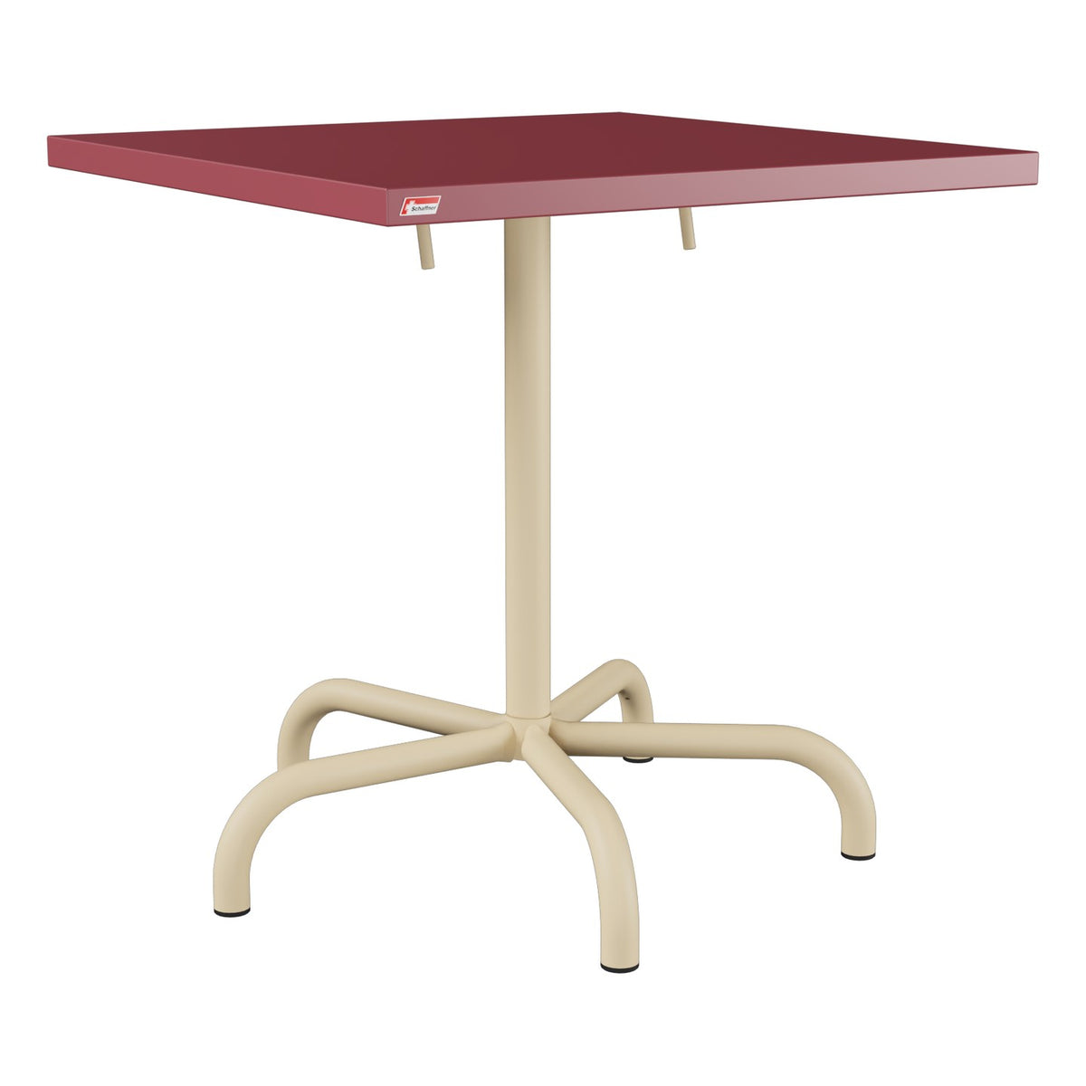 Schaffner Säntis Table repas rabattable 70x70cm – Bordeaux 38 / Marron Pastel 83