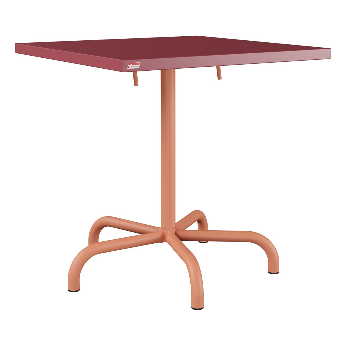 Schaffner Säntis Table repas rabattable 70x70cm – Bordeaux 38 / Terracotta 84