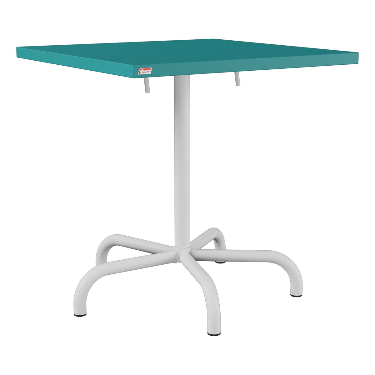 Schaffner Säntis Table repas rabattable 70x70cm – Bleu Kali 56 / Gris Argent 78