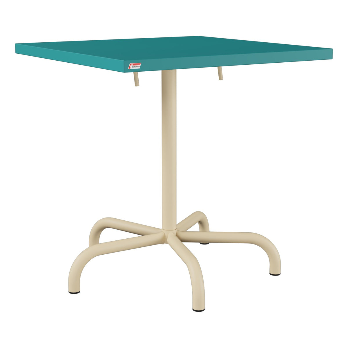 Schaffner Säntis Table repas rabattable 70x70cm – Bleu Kali 56 / Marron Pastel 83