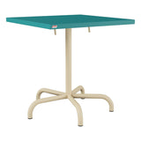 Schaffner Säntis Table repas rabattable 70x70cm – Bleu Kali 56 / Marron Pastel 83