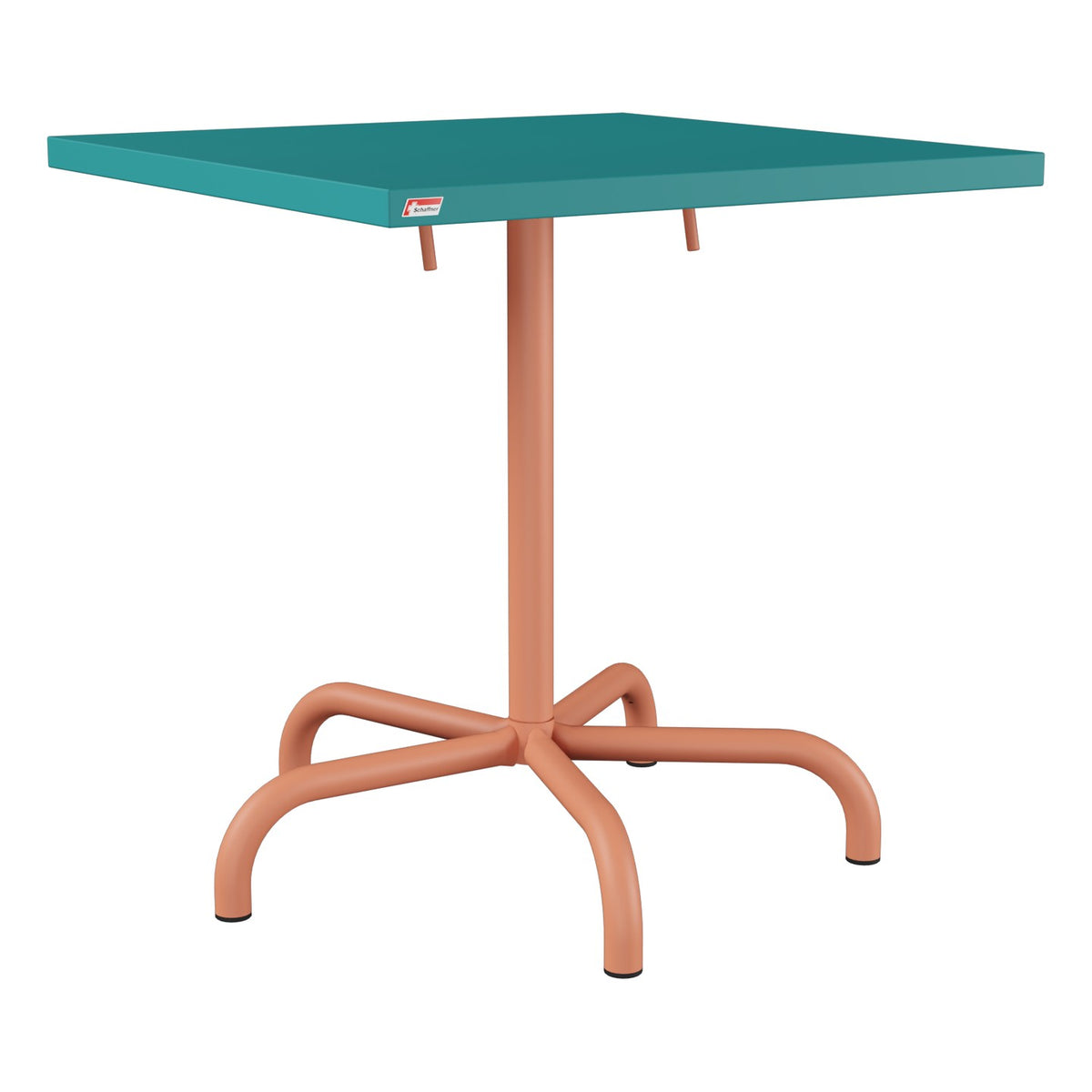 Schaffner Säntis Table repas rabattable 70x70cm – Bleu Kali 56 / Terracotta 84